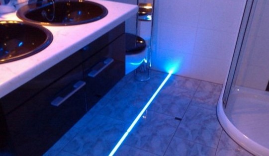 Освещение в полу ванной особенности