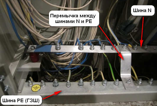 Разделение PEN проводника на шину PE и шину N