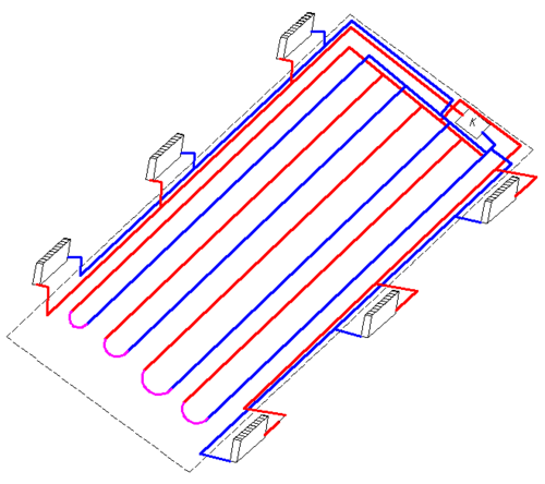 Схема водяного теплого пола с конвекторами
