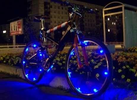 Подсветка велосипеда светодиодной лентой